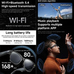 แว่นตาอัจฉริยะ L801 พร้อมกล้อง HD 8MP บันทึกวิดีโอ ส่งผ่าน WiFi ผู้ช่วยเสียง AI หูฟังสวมใส่อัจฉริยะ