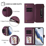 เคสโทรศัพท์หนังพร้อมซิปใส่บัตรหลายช่องลายดอกไม้รักผีเสื้อ สำหรับ iPhone 15, สำหรับ iPhone 14 Plus, สำหรับ iPhone 14 / 13, สำหรับ iPhone 14 Pro, สำหรับ iPhone 14 Pro Max, สำหรับ iPhone 7 / 8 / SE 2022
