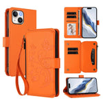 เคสโทรศัพท์หนังพร้อมซิปใส่บัตรหลายช่องลายดอกไม้รักผีเสื้อ สำหรับ iPhone 15, สำหรับ iPhone 14 Plus, สำหรับ iPhone 14 / 13, สำหรับ iPhone 14 Pro, สำหรับ iPhone 14 Pro Max, สำหรับ iPhone 7 / 8 / SE 2022