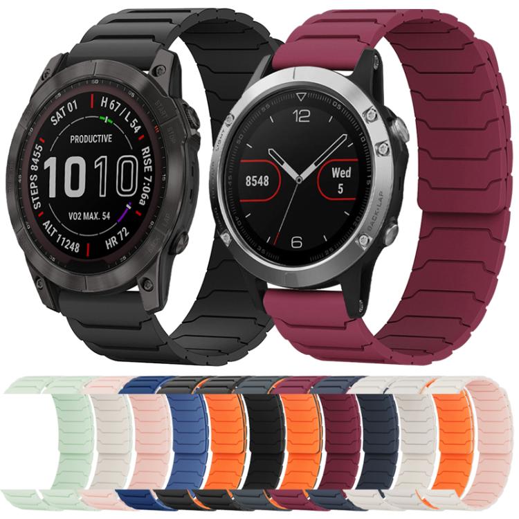 xDfind Magnetic Silicone Watch Band, For Garmin Fenix 8/7X/6X/5X 26mm, For Garmin Fenix 8/7/6/5 22mm, For Garmin Forerunner 35/30/35J 20mm