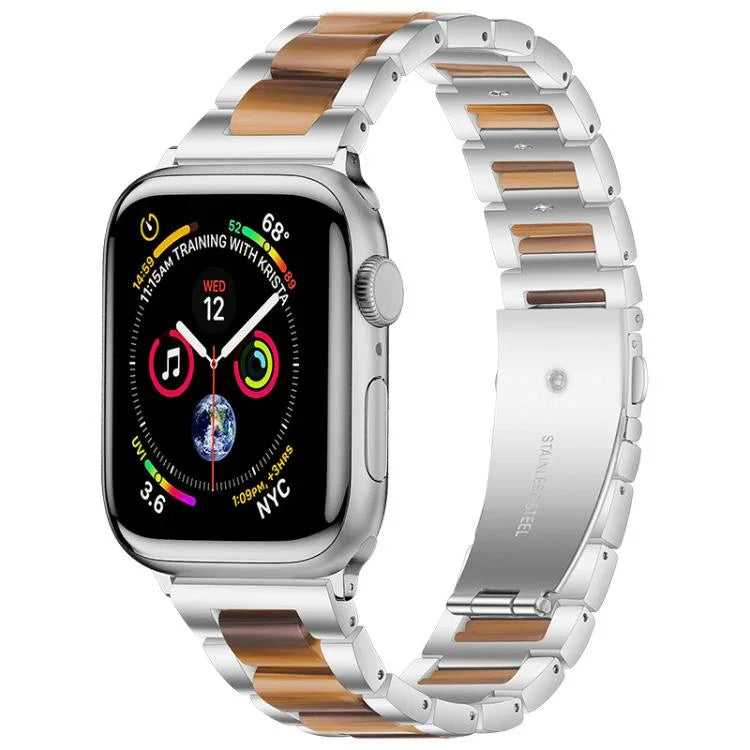 สายรัดนาฬิกาโลหะเรซินลูกปัดสามเม็ด xDfind สำหรับ Apple Watch 42 / 44 / 45 / 46 / 49mm, สำหรับ Apple Watch 38 / 40 / 41 / S10 42mm