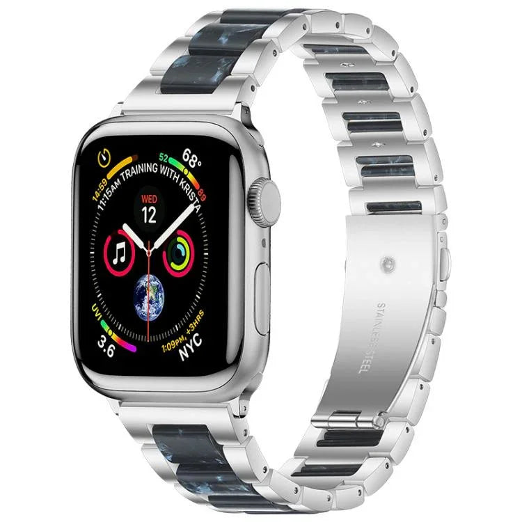 สายรัดนาฬิกาโลหะเรซินลูกปัดสามเม็ด xDfind สำหรับ Apple Watch 42 / 44 / 45 / 46 / 49mm, สำหรับ Apple Watch 38 / 40 / 41 / S10 42mm