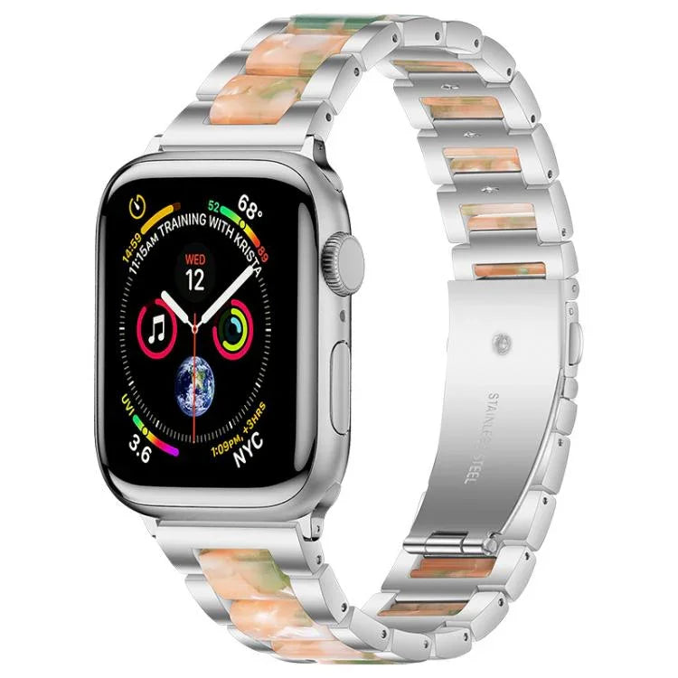 สายรัดนาฬิกาโลหะเรซินลูกปัดสามเม็ด xDfind สำหรับ Apple Watch 42 / 44 / 45 / 46 / 49mm, สำหรับ Apple Watch 38 / 40 / 41 / S10 42mm