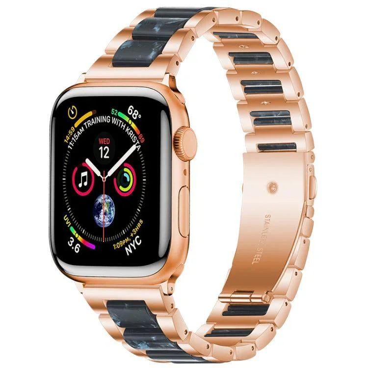 สายรัดนาฬิกาโลหะเรซินลูกปัดสามเม็ด xDfind สำหรับ Apple Watch 42 / 44 / 45 / 46 / 49mm, สำหรับ Apple Watch 38 / 40 / 41 / S10 42mm