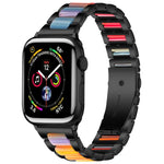 สายรัดนาฬิกาโลหะเรซินลูกปัดสามเม็ด xDfind สำหรับ Apple Watch 42 / 44 / 45 / 46 / 49mm, สำหรับ Apple Watch 38 / 40 / 41 / S10 42mm