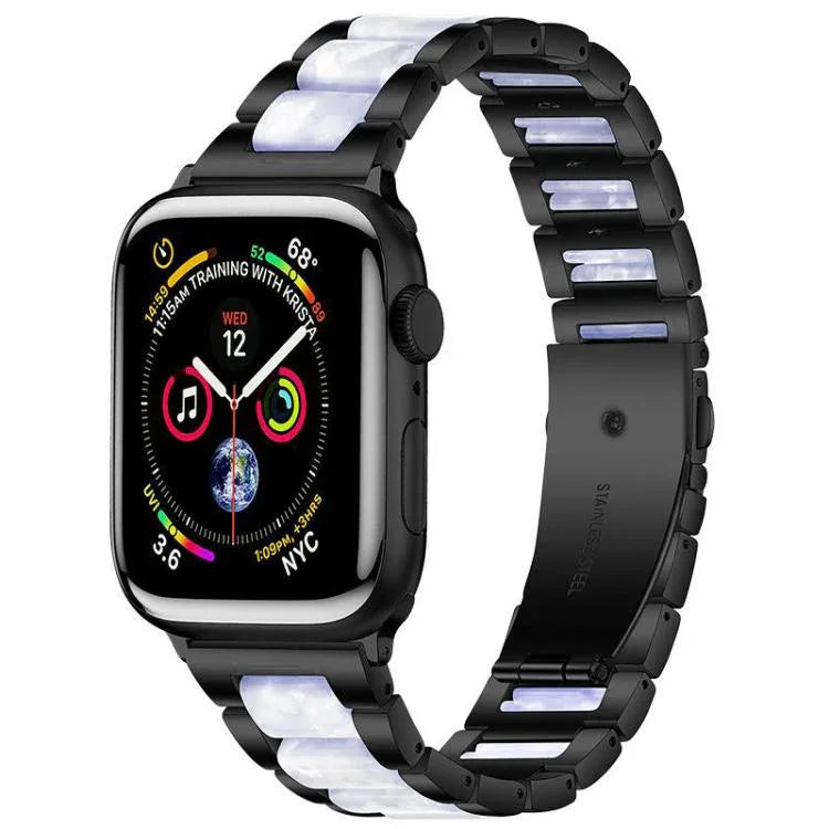 สายรัดนาฬิกาโลหะเรซินลูกปัดสามเม็ด xDfind สำหรับ Apple Watch 42 / 44 / 45 / 46 / 49mm, สำหรับ Apple Watch 38 / 40 / 41 / S10 42mm