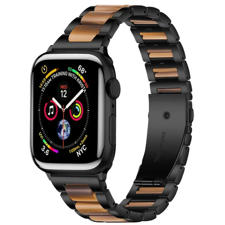 สายรัดนาฬิกาโลหะเรซินลูกปัดสามเม็ด xDfind สำหรับ Apple Watch 42 / 44 / 45 / 46 / 49mm, สำหรับ Apple Watch 38 / 40 / 41 / S10 42mm