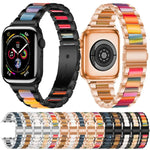 สายรัดนาฬิกาโลหะเรซินลูกปัดสามเม็ด xDfind สำหรับ Apple Watch 42 / 44 / 45 / 46 / 49mm, สำหรับ Apple Watch 38 / 40 / 41 / S10 42mm