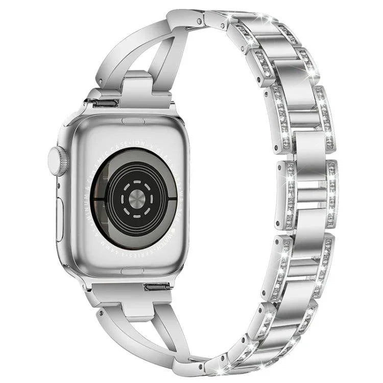 สายรัดนาฬิกาโลหะเพชรรูปตัว X แถวเดียว xDfind สำหรับ Apple Watch 42 / 44 / 45 / 46 / 49mm, สำหรับ Apple Watch 38 / 40 / 41 / S10 42mm