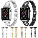 สายรัดนาฬิกาโลหะเพชรรูปตัว X แถวเดียว xDfind สำหรับ Apple Watch 42 / 44 / 45 / 46 / 49mm, สำหรับ Apple Watch 38 / 40 / 41 / S10 42mm