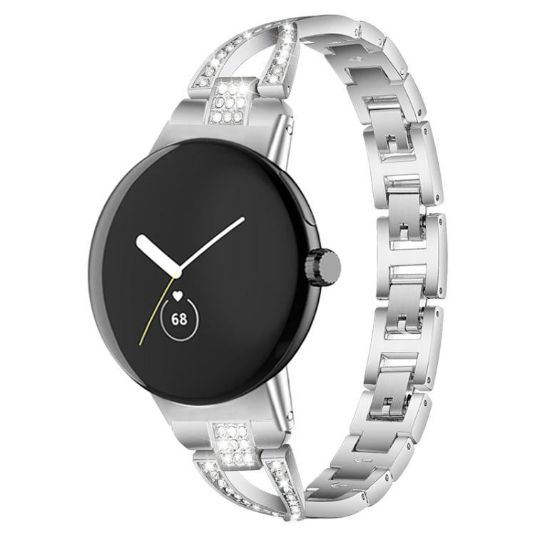 xDfind สายนาฬิกาโลหะรูปเพชรแถวเดียวรูปตัว X สำหรับ Google Pixel Watch 4 / 3 / 2 / 1 41mm