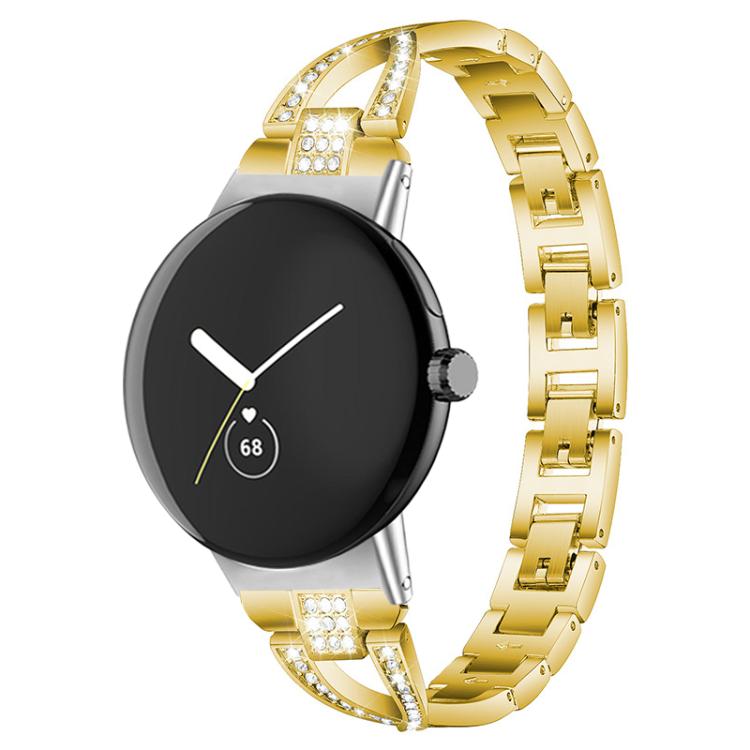 xDfind สายนาฬิกาโลหะรูปเพชรแถวเดียวรูปตัว X สำหรับ Google Pixel Watch 4 / 3 / 2 / 1 41mm
