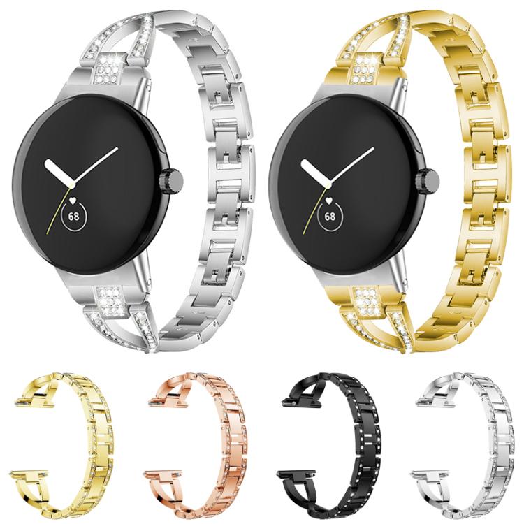 xDfind สายนาฬิกาโลหะรูปเพชรแถวเดียวรูปตัว X สำหรับ Google Pixel Watch 4 / 3 / 2 / 1 41mm