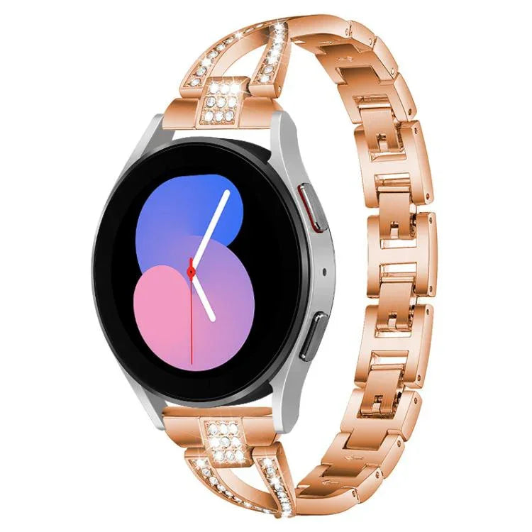 xDfind X-Shaped Single Row Diamond Metal Watch Band, For Samsung Galaxy Watch Ultra/Ultra 2025, For Samsung Galaxy Watch8 / 8 Classic, For Samsung Galaxy Watch 7 / 6 / 5 / FE