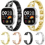 xDfind X-Shaped Single Row Diamond Metal Watch Band, For Xiaomi Band 9 Pro/8 Pro/Redmi Watch6/5/4, For Redmi Watch 3