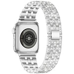 สายรัดนาฬิกาโลหะเพชรเต็มห้าลูกปัด xDfind สำหรับ Apple Watch 42 / 44 / 45 / 46 / 49mm, สำหรับ Apple Watch 38 / 40 / 41 / S10 42mm