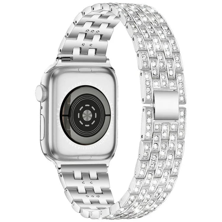 สายรัดนาฬิกาโลหะเพชรเต็มห้าลูกปัด xDfind สำหรับ Apple Watch 42 / 44 / 45 / 46 / 49mm, สำหรับ Apple Watch 38 / 40 / 41 / S10 42mm