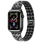 สายรัดนาฬิกาโลหะเพชรเต็มห้าลูกปัด xDfind สำหรับ Apple Watch 42 / 44 / 45 / 46 / 49mm, สำหรับ Apple Watch 38 / 40 / 41 / S10 42mm