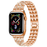 สายรัดนาฬิกาโลหะเพชรเต็มห้าลูกปัด xDfind สำหรับ Apple Watch 42 / 44 / 45 / 46 / 49mm, สำหรับ Apple Watch 38 / 40 / 41 / S10 42mm