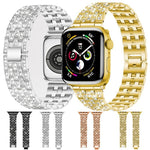 สายรัดนาฬิกาโลหะเพชรเต็มห้าลูกปัด xDfind สำหรับ Apple Watch 42 / 44 / 45 / 46 / 49mm, สำหรับ Apple Watch 38 / 40 / 41 / S10 42mm