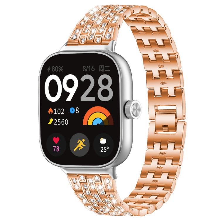 xDfind Five Beads Full Diamond Metal Watch Band, For Xiaomi Band 9 Pro/8 Pro/Redmi Watch6/5/4