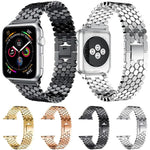 สายรัดนาฬิกาโลหะลายเกล็ดปลา xDfind สำหรับ Apple Watch 42 / 44 / 45 / 46 / 49mm, สำหรับ Apple Watch 38 / 40 / 41 / S11 42mm