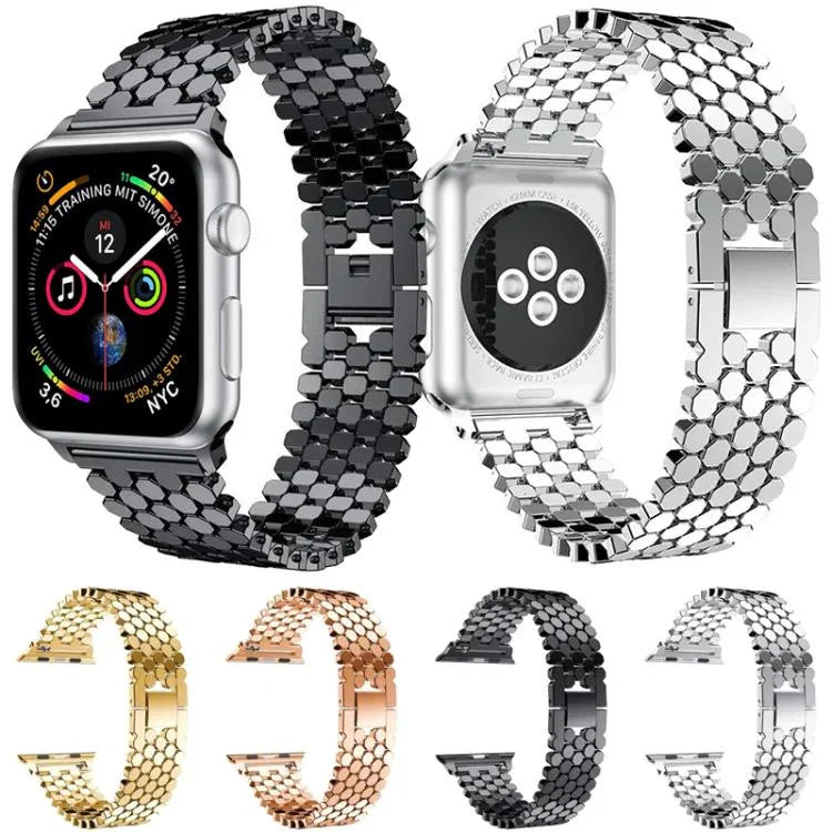 สายรัดนาฬิกาโลหะลายเกล็ดปลา xDfind สำหรับ Apple Watch 42 / 44 / 45 / 46 / 49mm, สำหรับ Apple Watch 38 / 40 / 41 / S11 42mm