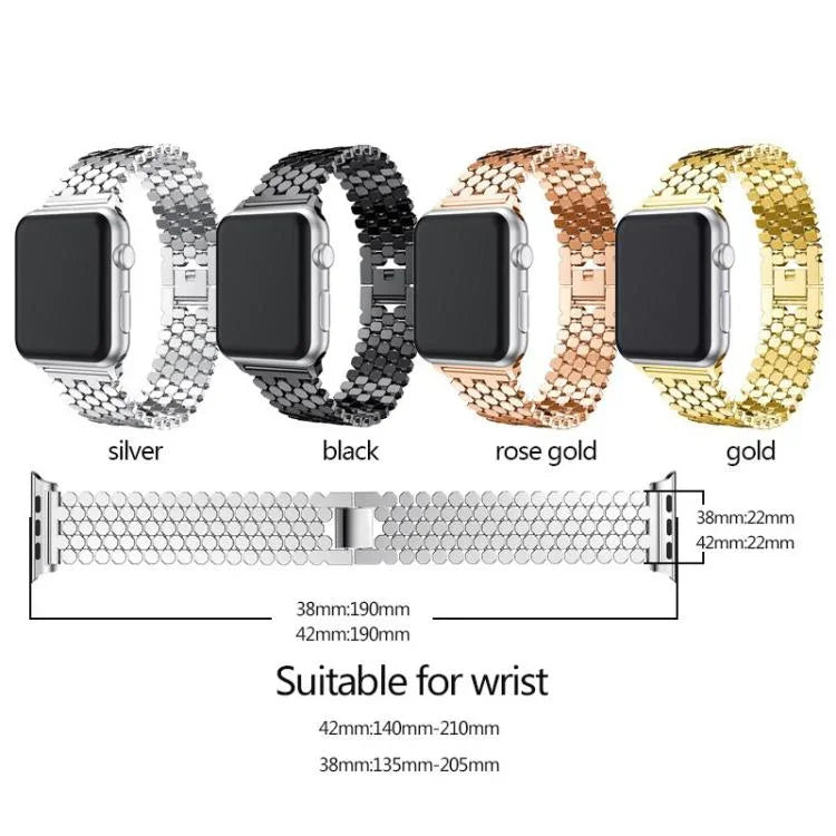 สายรัดนาฬิกาโลหะลายเกล็ดปลา xDfind สำหรับ Apple Watch 42 / 44 / 45 / 46 / 49mm, สำหรับ Apple Watch 38 / 40 / 41 / S11 42mm