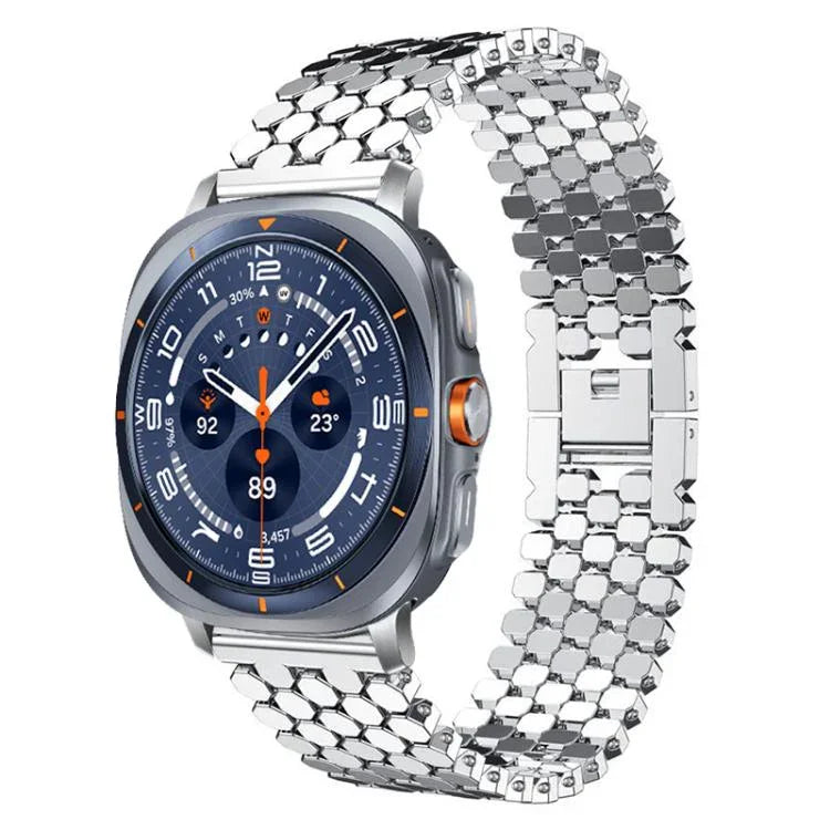 xDfind Fish Scale Texture Metal Watch Band, For Samsung Galaxy Watch Ultra/Ultra 2025, For Samsung Galaxy Watch8 / 8 Classic, For Samsung Galaxy Watch7 / FE / 6 / 5 / 4, For Samsung Galaxy Fit3