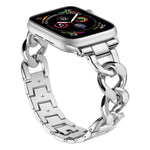 สายรัดนาฬิกาโลหะโซ่ผ้ายีนส์ xDfind สำหรับ Apple Watch 42 / 44 / 45 / 46 / 49mm