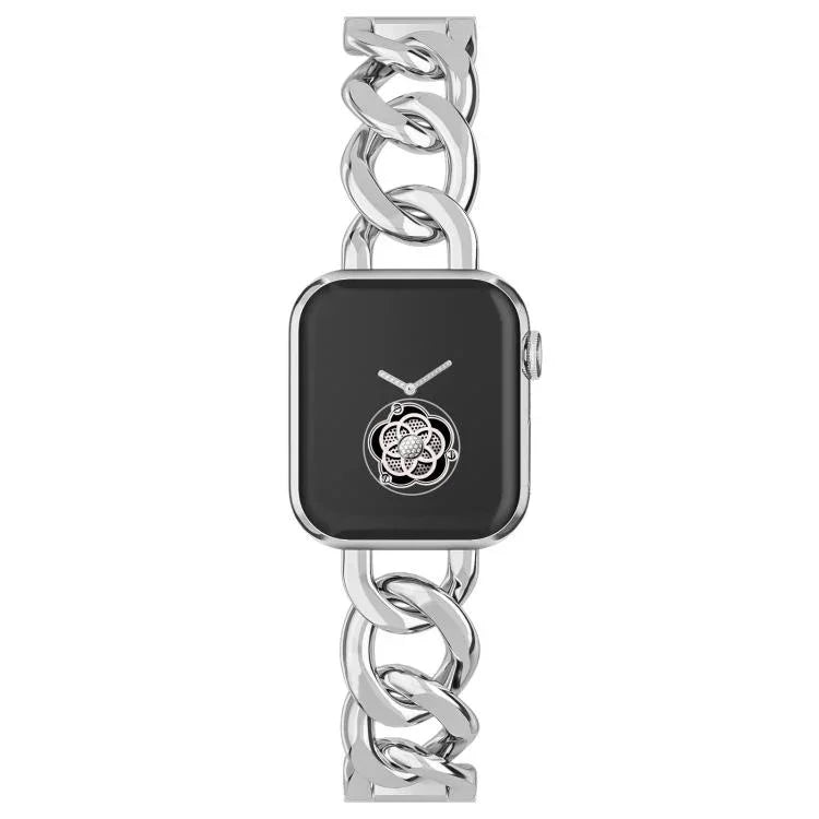 สายรัดนาฬิกาโลหะโซ่ผ้ายีนส์ xDfind สำหรับ Apple Watch 42 / 44 / 45 / 46 / 49mm