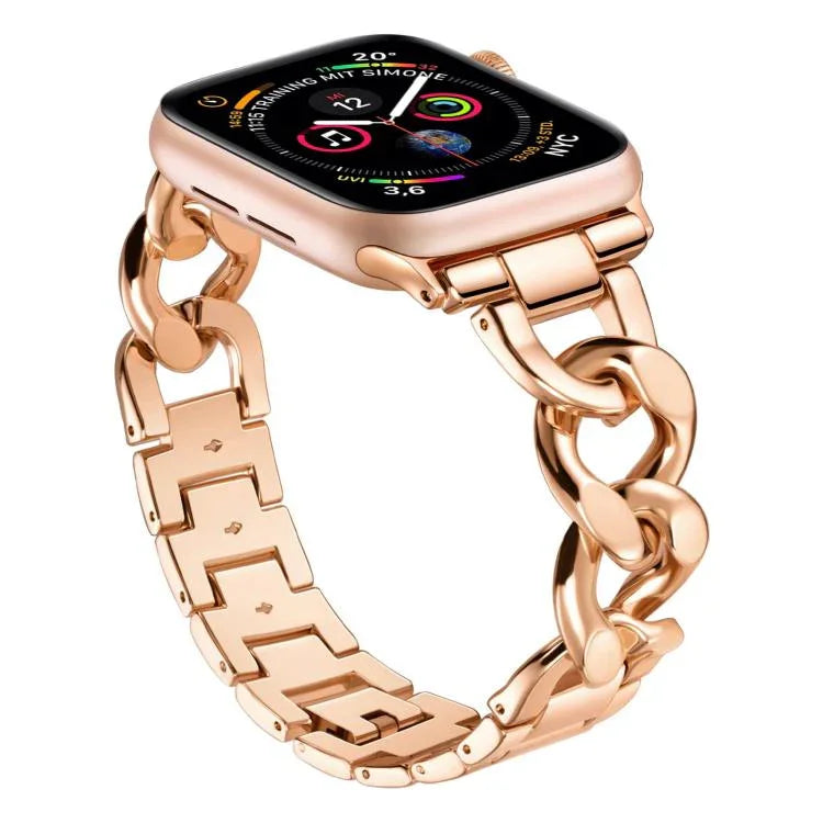 สายรัดนาฬิกาโลหะโซ่ผ้ายีนส์ xDfind สำหรับ Apple Watch 42 / 44 / 45 / 46 / 49mm