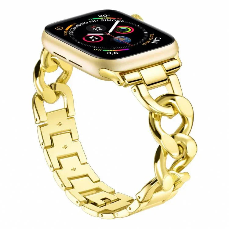 สายรัดนาฬิกาโลหะโซ่ผ้ายีนส์ xDfind สำหรับ Apple Watch 42 / 44 / 45 / 46 / 49mm
