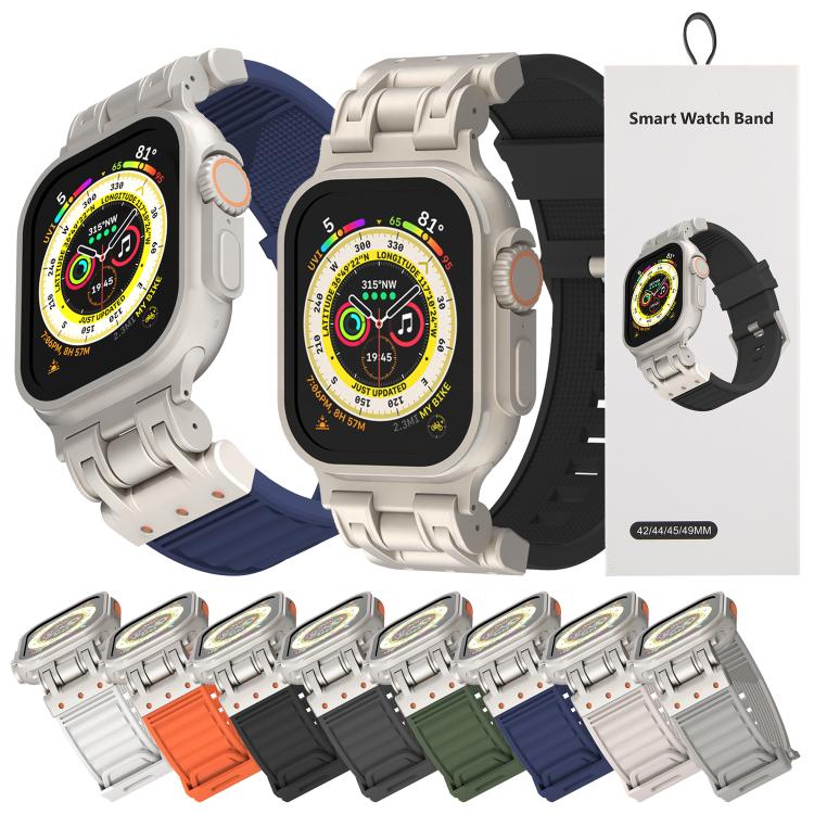 สายรัดนาฬิกาซิลิโคนลาย Mecha Stripe สำหรับ Apple Watch 46mm / 49mm / 45mm / 44mm