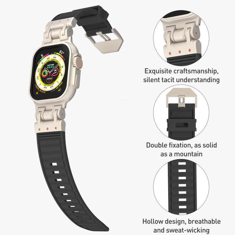 สายรัดนาฬิกาซิลิโคนลาย Mecha Stripe สำหรับ Apple Watch 46mm / 49mm / 45mm / 44mm