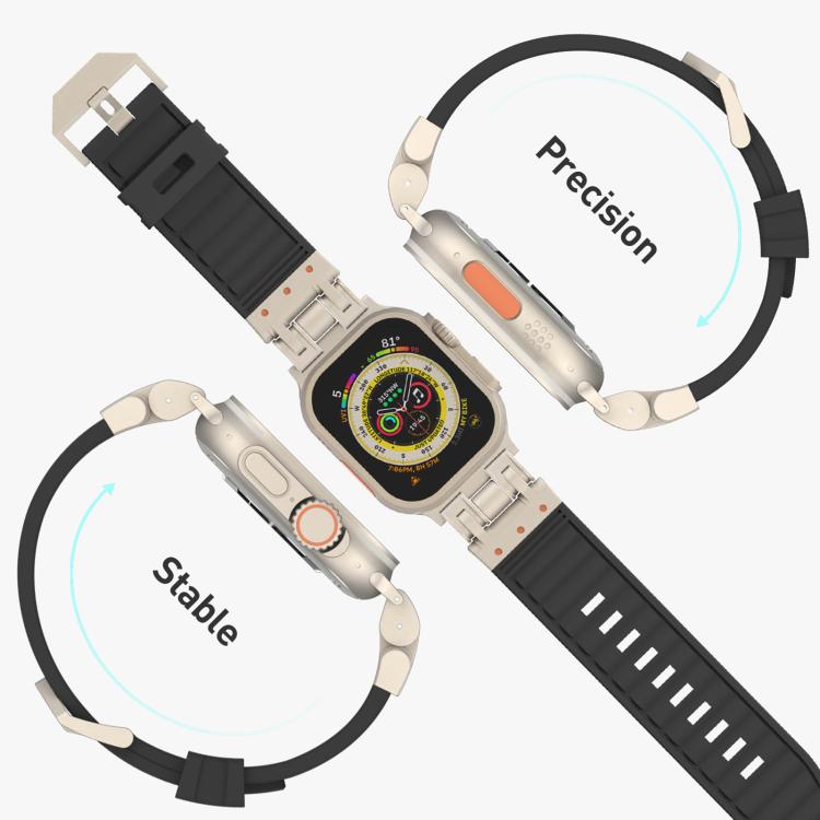 สายรัดนาฬิกาซิลิโคนลาย Mecha Stripe สำหรับ Apple Watch 46mm / 49mm / 45mm / 44mm