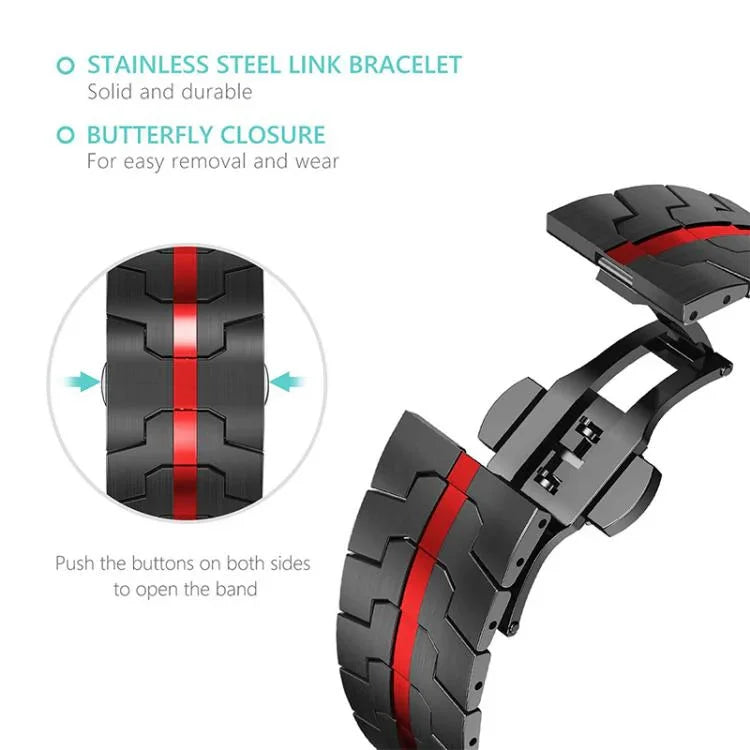 สายรัดนาฬิกาสแตนเลส xDfind แบบหัวเข็มขัดผีเสื้อ สำหรับ Samsung Galaxy Watch Ultra / Ultra 2025, สำหรับ Samsung Galaxy Watch8 / 8 Classic