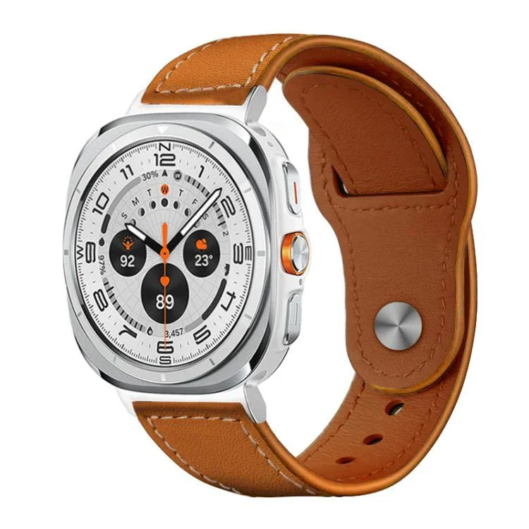สายรัดนาฬิกาหนังแท้ xDfind แบบหัวเข็มขัดหมุด สำหรับ Samsung Galaxy Watch Ultra / Ultra 2025, สำหรับ Samsung Galaxy Watch8 / 8 Classic