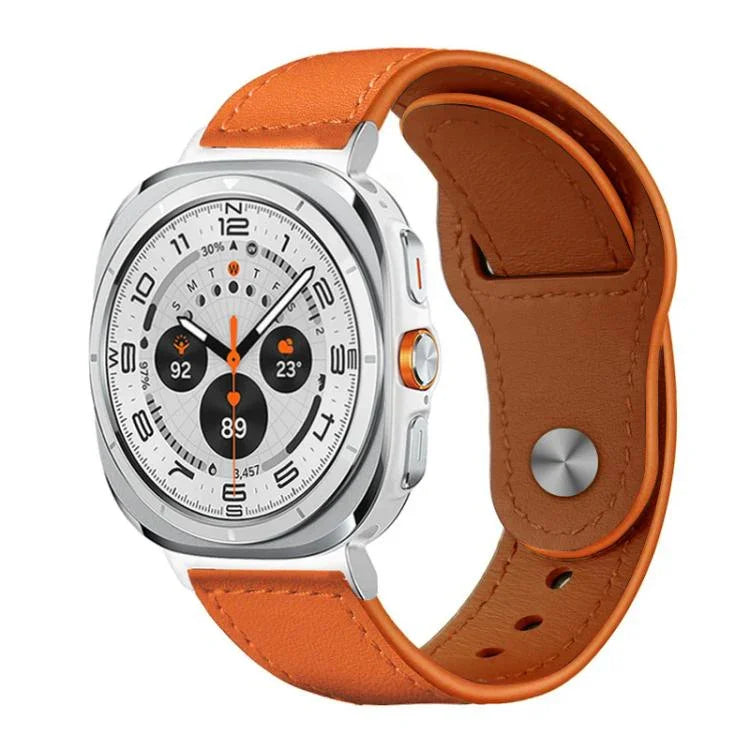 สายรัดนาฬิกาหนังแท้ xDfind แบบหัวเข็มขัดหมุด สำหรับ Samsung Galaxy Watch Ultra / Ultra 2025, สำหรับ Samsung Galaxy Watch8 / 8 Classic