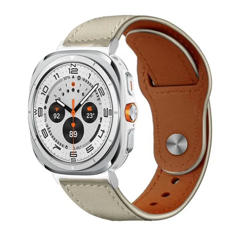สายรัดนาฬิกาหนังแท้ xDfind แบบหัวเข็มขัดหมุด สำหรับ Samsung Galaxy Watch Ultra / Ultra 2025, สำหรับ Samsung Galaxy Watch8 / 8 Classic