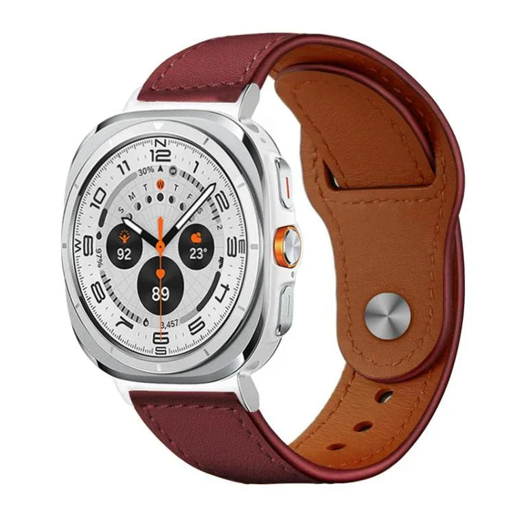 สายรัดนาฬิกาหนังแท้ xDfind แบบหัวเข็มขัดหมุด สำหรับ Samsung Galaxy Watch Ultra / Ultra 2025, สำหรับ Samsung Galaxy Watch8 / 8 Classic