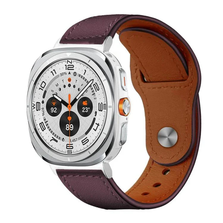 สายรัดนาฬิกาหนังแท้ xDfind แบบหัวเข็มขัดหมุด สำหรับ Samsung Galaxy Watch Ultra / Ultra 2025, สำหรับ Samsung Galaxy Watch8 / 8 Classic