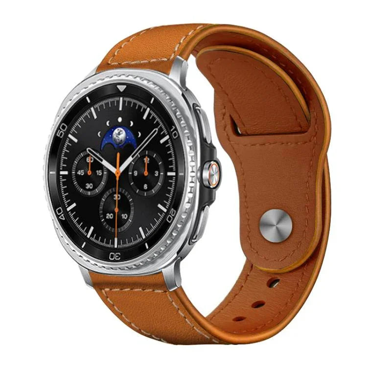 สายรัดนาฬิกาหนังแท้ xDfind แบบหัวเข็มขัดหมุด สำหรับ Samsung Galaxy Watch Ultra / Ultra 2025, สำหรับ Samsung Galaxy Watch8 / 8 Classic