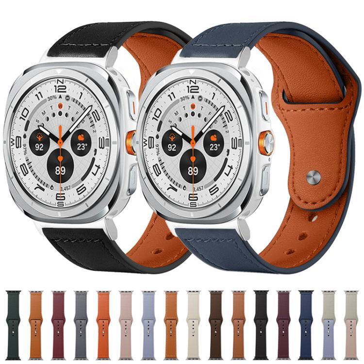 สายรัดนาฬิกาหนังแท้ xDfind แบบหัวเข็มขัดหมุด สำหรับ Samsung Galaxy Watch Ultra / Ultra 2025, สำหรับ Samsung Galaxy Watch8 / 8 Classic
