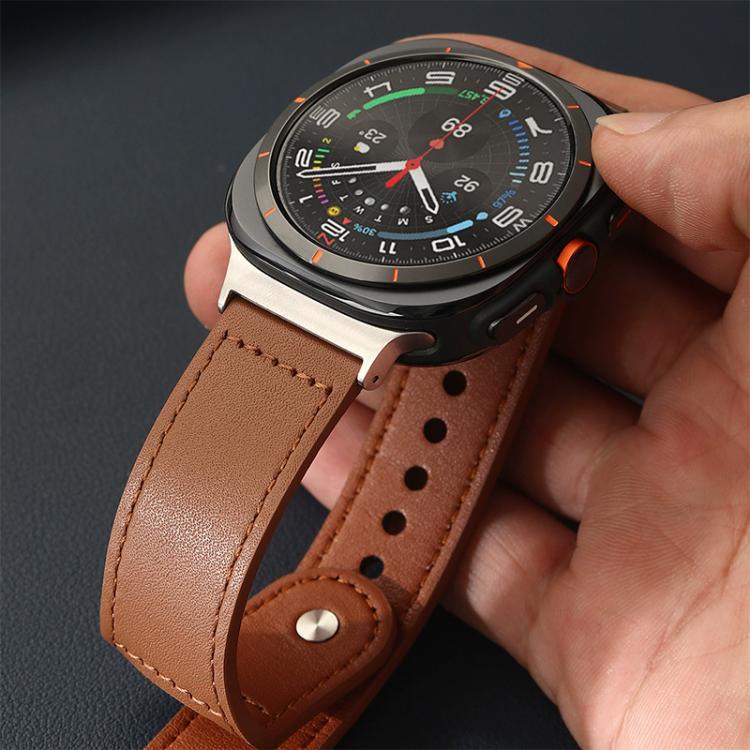 สายรัดนาฬิกาหนังแท้ xDfind แบบหัวเข็มขัดหมุด สำหรับ Samsung Galaxy Watch Ultra / Ultra 2025, สำหรับ Samsung Galaxy Watch8 / 8 Classic