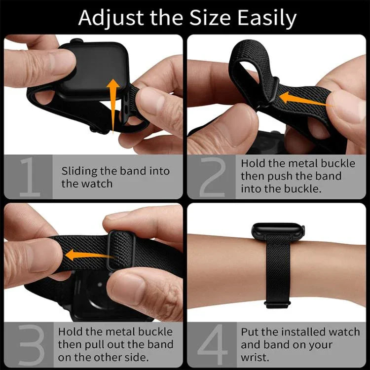 สายรัดนาฬิกาไนลอนยืดหยุ่นเอวเล็ก xDfind Ladder Buckle สำหรับ Apple Watch 42 / 44 / 45 / 46 / 49 มม. สำหรับ Apple Watch 38 / 40 / 41 / S10 42 มม.