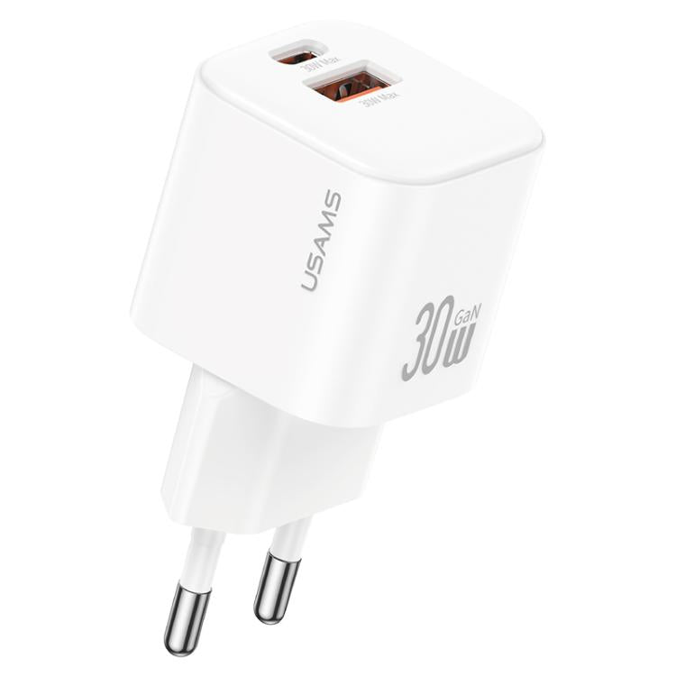 ที่ชาร์จเร็วขนาดเล็ก USAMS CC263 30W GaN USB-C / Type-C, USB สองพอร์ต, CC263