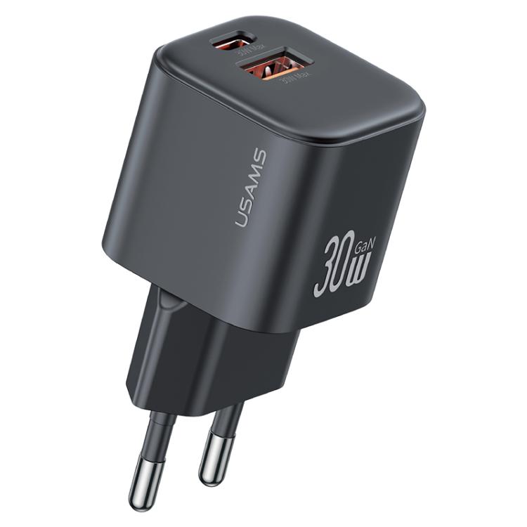 ที่ชาร์จเร็วขนาดเล็ก USAMS CC263 30W GaN USB-C / Type-C, USB สองพอร์ต, CC263