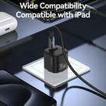 ที่ชาร์จเร็วขนาดเล็ก USAMS CC263 30W GaN USB-C / Type-C, USB สองพอร์ต, CC263