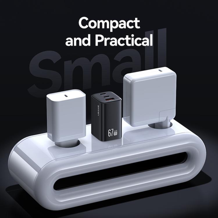 ที่ชาร์จเร็วขนาดเล็ก USAMS CC265 67W GaN 2 x Type-C, USB สามพอร์ต, CC265